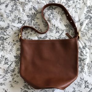 Vintage Brown Leather Coach Shoulder Bag